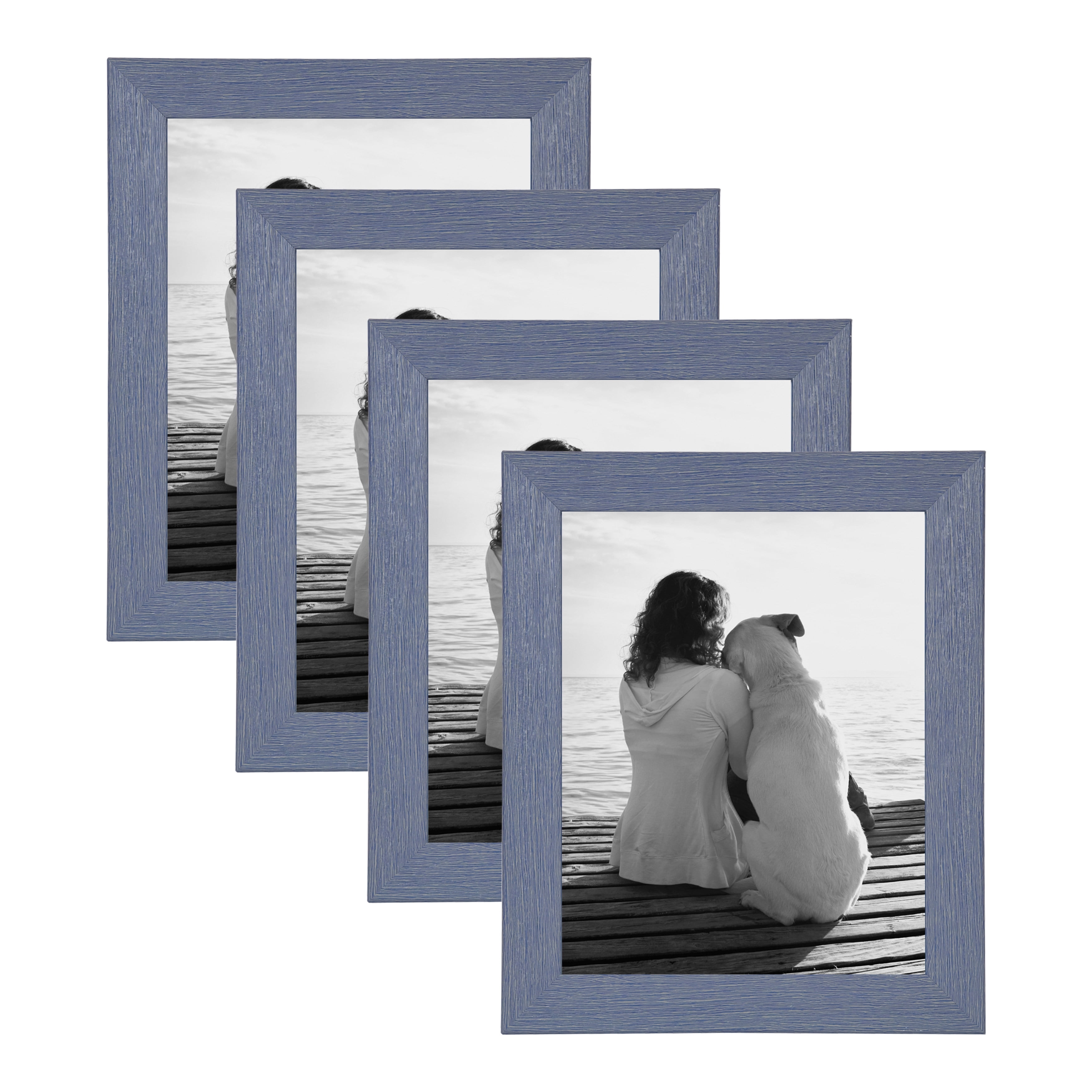 DesignOvation Wyeth Picture Frame Set, Blue 8x10, Pack of 4 Walmart