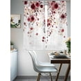 thumbnail image 4 of Red Flowers Sheer Curtains 72 Inch Length 2 Panels Set Window Treatments, Spring Floral Elegant Pastoral Watercolor Rod Pocket Semi Curtains for Living Room/Bedroom/Kitchen Décor, 104"W x 72"L, 4 of 7