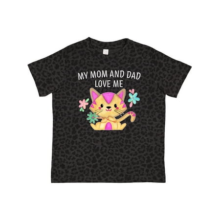 

Inktastic My Mom and Dad Love Me with Cute Kitten and Flowers Gift Toddler Boy or Toddler Girl T-Shirt