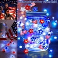 thumbnail image 1 of Muyoka Cadena de luces del Día de la Independencia de 9.8 pies 30 LED IP44 Luces de cadena de la bandera estadounidense a prueba de agua Luces de estrellas rojas, blancas y azules con pilas para el Dí Muyoka Hogar, 1 of 6