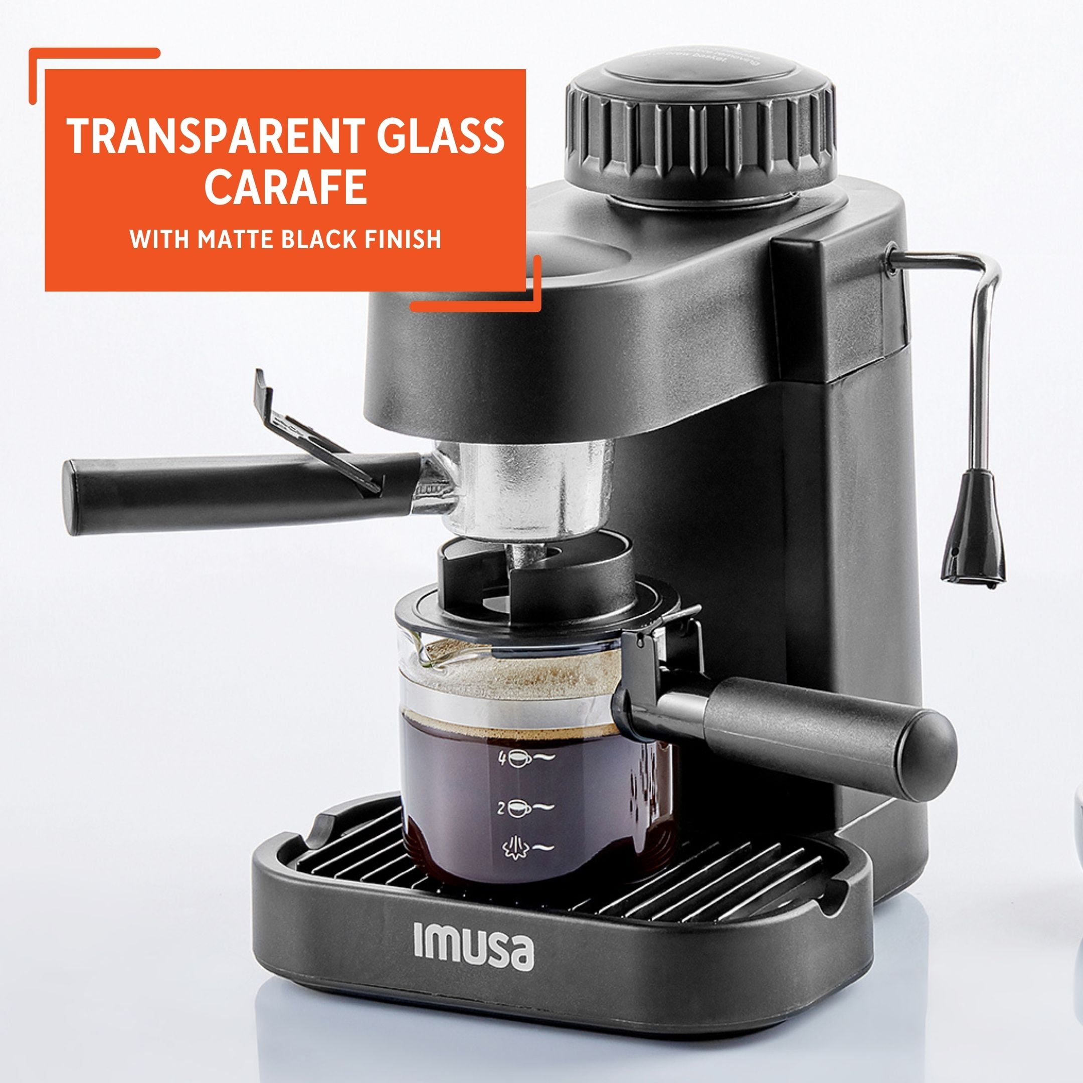 IMUSA Bistro Electric Espresso & Cappuccino Maker with Carafe - Silver, 4 c  - City Market