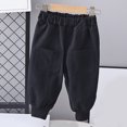thumbnail image 2 of Toddler Girls Corduroy Pants 1-6 Years Kids Fall Winter Clothing Stretchy Cinched Bottom Jogger Pants with Pocket (5 Years, Black 02), 2 of 3