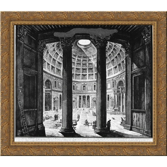 Vedute di Roma 20x20 Gold Ornate Wood Framed Canvas Art by Piranesi, Giovanni Battista