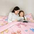 thumbnail image 5 of Castle Fairy Colorful Bow Knot Twin Comforter Sets,Dreamy Princess Bow Bedding Set, 5 of 8