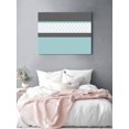 thumbnail image 3 of Canvas Print Wall Art Abstract Teal Grey Stripes Moroccan Geometric Modern Retro Framed Canvas Art Wall Decor Pictures Painting Morden Artwork for Living Room Bedroom, Ready to Hang - 12"x16", 3 of 4