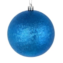 Vickerman 4" Blue Brushed Ball Ornament, 6 per Bag