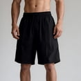 thumbnail image 4 of Men's Baggy Sweat Shorts Lightweight Cotton Under Knee Casual Drawstring Lounge Workout Gym Shorts Big and Tall Size S-3XL Black, 4 of 7