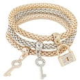 thumbnail image 3 of JINLUO JL 1/3Sets Stackable Charm Bracelets for Women Corn Chain Bracelet Crystal Dangle Bracelets Shaped Stretch Bracelets Valentine's Day Engagement Holiday Gift Bangle Sets, 3 of 11