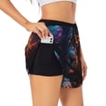 thumbnail image 3 of Lsque Forest Cool Lion Printed Women's Running Shorts with Liner Pockets,Elastic Quick Dry Workout Athletic Gym Yoga Shorts,Womens High Waist Shorts-, 3 of 9