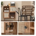 thumbnail image 5 of Farmhouse Style Buffet Cabinet, Wood Sideboard Storage Cabinet with 2 Rattan Doors & 4 Cubes, Coffee Bar Cabinet, 31.5 x 11.5 x 38 Inches, 5 of 7