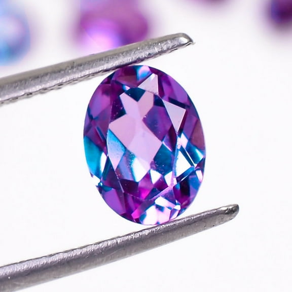 Purple Alexandrite Color Change Oval Shape Brilliant Cut, Loose Gemstone For Jewelry Making