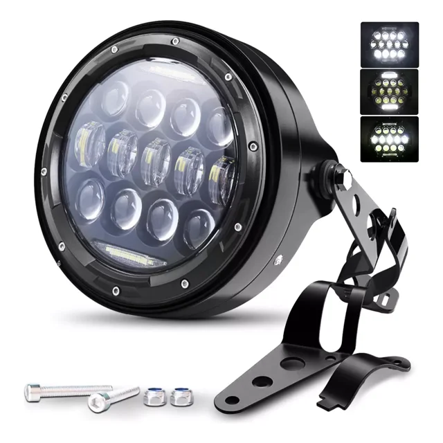 7 Led Faro Para Moto Universal Pulgadas+ Carcasa Y Soporte