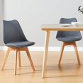 thumbnail image 2 of ZXNYH Modern Dining Chair Set, Soft Padded Shell Chair with Wood Legs for Kitchen, Dining, Bedroom, Living Room - Set of 4, White, 2 of 6