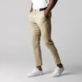thumbnail image 1 of Men's Casual Dress Pants for Daily Wear with Flat Front and Button Belt Loops Suitable for Spring Autumn Business Style, 1 of 4