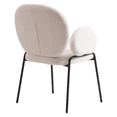 thumbnail image 5 of Leisuremod Celestial Series Boucle Dining Arm Chair, Black Frame with White Fabric Set of 4, 5 of 6