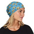 School Bus and Clouds Blue Pattern 2 Pack Slouchy Beanie Hat, Sleep ...