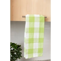 Fabstyles Country Check 4 Piece Kitchen Towel Set 100% Cotton, 28" X 18"