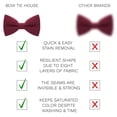thumbnail image 3 of Men's Classic Pre-Tied Bow Tie Formal Solid Tuxedo, by Bow Tie House (Large, Deep Red), 3 of 5