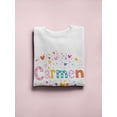 thumbnail image 3 of Colorful Name Carmen. Sweatshirt Women - Women Sweatshirt, White, Small, 3 of 4