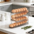 thumbnail image 4 of Mecorevxz Rolling Egg Organizer Egg Timer Egg Rack Egg Carton Refrigerator Organizers and Storage Side Door Slide-type Egg Roller Egg Storage Box Household(Gray), 4 of 7