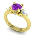 thumbnail image 3 of 2.50 Carat Round Cut Natural Diamond & Amethyst Gemstone Wonderful Proposal Ring for Women Solid 14K Yellow Gold Size 9 by Diamond-Capitals, 3 of 8