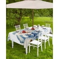 thumbnail image 4 of Boanket Outdoor Tablecloth with Umbrella Hole for Patio/Picnic/Party/Camping, Christmas Blue Snowman Waterproof Table Cloth Rectangle Table Cover Washable, Xmas Snowflake Winter (52"x 70"), 4 of 7
