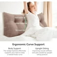 thumbnail image 4 of Johnear Wedge Pillows Headboard Reading Pillow Backrest Pillows for Sitting Up in Bed Rest Large Triangle Bolster Cushion Cotton Linen Daybed Pillow Lumbar Support Leg Positioning（Dusty Pink,Queen）, 4 of 6