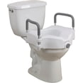 thumbnail image 1 of Asiento de inodoro elevado con cierre 2 en 1 con brazos extraíbles, 1 of 1