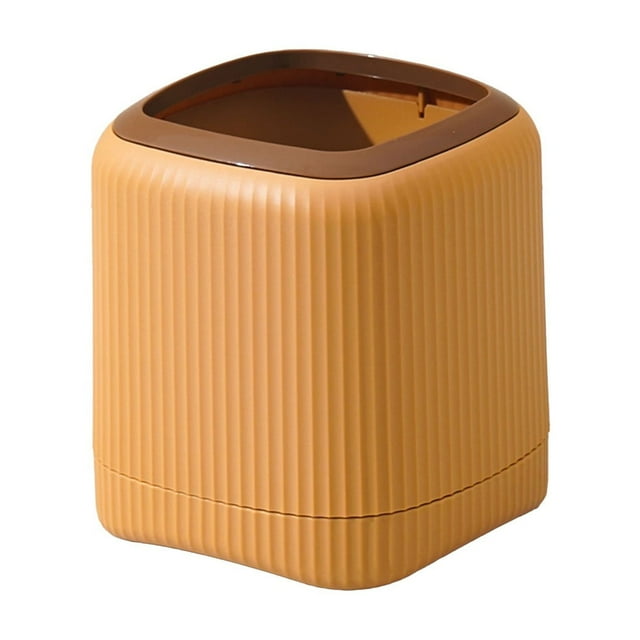 Leodye 1PCS Open-top Mini Desktop Trash Can Plastic Compact Home Bathroom Bedroom Garage Small Waste Bin -5.7*5.3*5.3IN