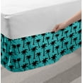 thumbnail image 2 of Palm Tree Bed Skirt, Black Silhouettes of Coconut Trees in Cartoon Style on Turquoise Backdrop, Elastic Bedskirt Dust Ruffle Wrap Around for Bedding Decor, 4 Sizes, Turquoise Black, by Ambesonne, 2 of 2