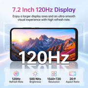Unlocked Cell Phone Rear Secondary Screen Design OUKITEL C68 Plus 24GB(8+16expansion)+256GB Lightweight Smartphone 6000mAh Battery 7.2Inch 64MP+8MP Mobile Phone for Urban Elites Daily Use