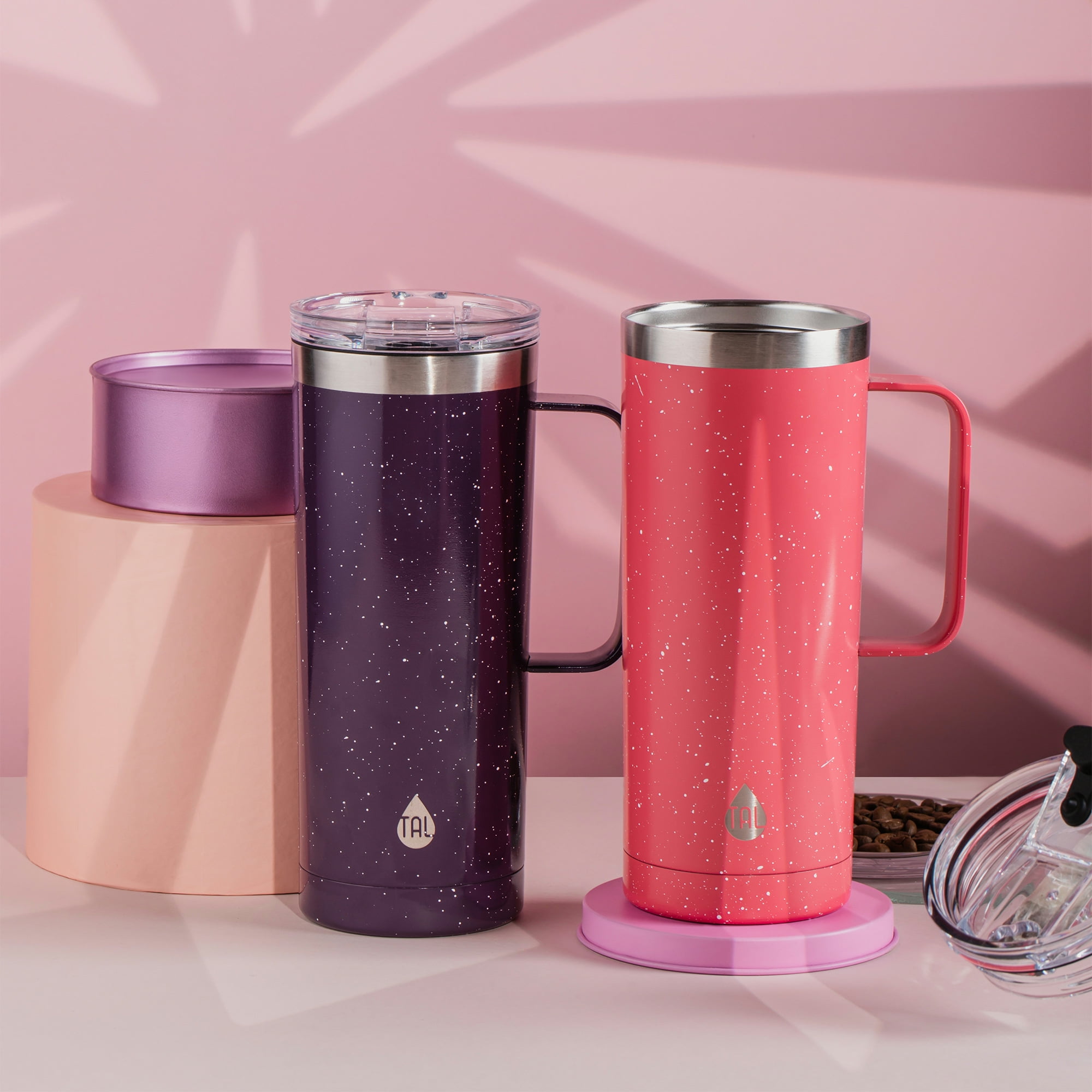 TAL Stainless Steel Mountaineer Travel Mug 20 oz, Pink Speckle