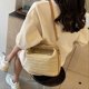 thumbnail image 3 of Fashionable Straw Cross-Body Bag Handbag Khaki Patchwork Brown, 3 of 5