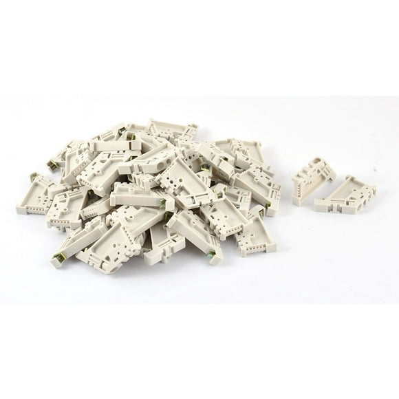50Pcs 35mm DIN Rail Screw Fixed Terminal Block End Stopper Mounting Clips