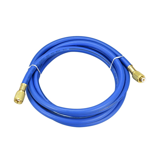 Unique Bargains Tuyau de Réfrigération 3,0 m 1/4 SAE, Connecteur à Filetage, 600 Psi, Tuyau de Chargement, Bleu