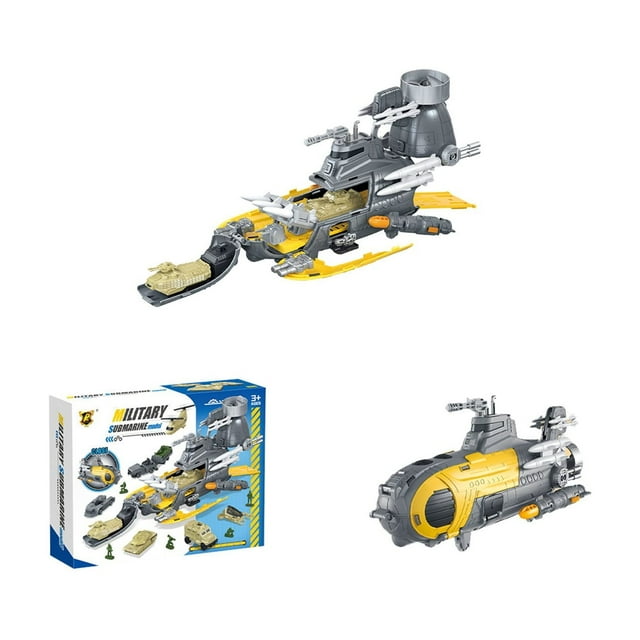 B Military Submarine Base Toy Set With 4 Vehicles And 11 Soldier Figures Assembled Playset For Kids Role Play Storage Container Educational Building Toy 15.94X6.85X6.50 Inches 0.97 Lbs