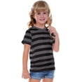 thumbnail image 2 of Kavio TJP0605 Toddlers Striped Jersey Crew Neck Short Sleeve Tee-StripedHeather/Black-5T, 2 of 2