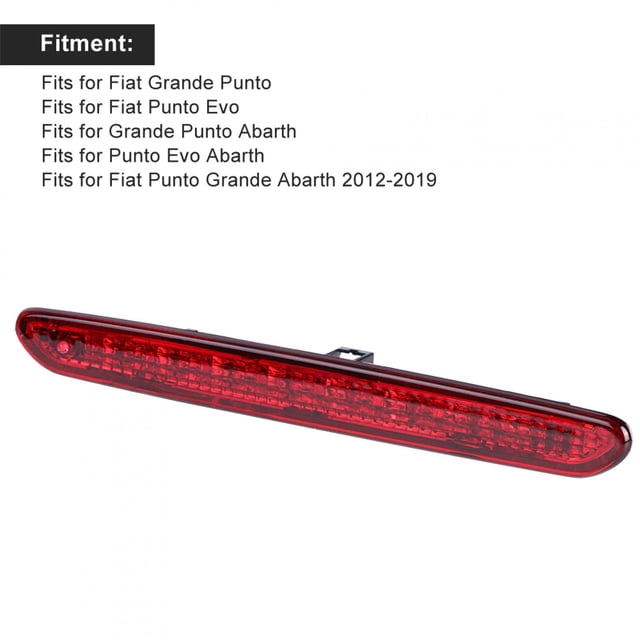 Tercera luz de freno, luz de freno de montaje alto, tercera luz de freno montada en alto 51722247 Se adapta a Fiat Punto Grande Abarth 2012-2019 Amonsee No