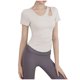 thumbnail image 2 of Tejiojio Women's Seamless Sports Yoga Top Built-in Bra Short Sleeve Buttery Soft Casual Gym T-Shirt, 2 of 8