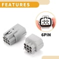 thumbnail image 5 of Unique Bargains 6 Pin Accelerator Pedal Connector Plug Waterproof Male Female Wire Terminal Connector for Toyota 1 Set, 5 of 6