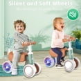 thumbnail image 4 of Colorful Lighting Baby Balance Bike for 1 Year Old Boys Girls 12-24 Month Toddler Balance Bike, 4 Wheels Toddler First Bike, 10-36 Month First Birthday Gifts Toys, 4 of 8