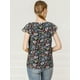 thumbnail image 5 of Allegra K Blusa En Capas Manga Corta De Volantes De Gasa Con Cuello Cuadrado Para Mujer Azul marino S, 5 of 6