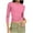 Pink, variant on Kukoosong Women's Loose Fit Workout Tops Solid Color 3/4 Sleeve Crew Neck Pullover for Summer Exercise and Fitness, Breathable Running Sports Tops for Women