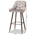 thumbnail image 7 of Baxton Studio Catherine Modern and Contemporary Grey Velvet Fabric Upholstered and Walnut Finished 4-Piece Bar Stool Set, 7 of 7