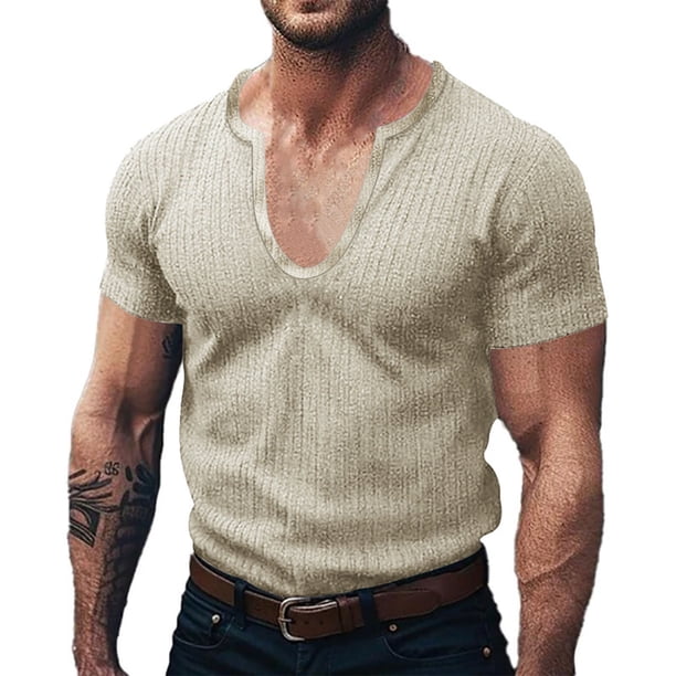 pstuiky camisetas de hombre, Camisa formal con estampado de color para hombre, blusa de manga larga con cuello vuelto, blusa de manga corta con cuello vuelto camisetas de hombre xl