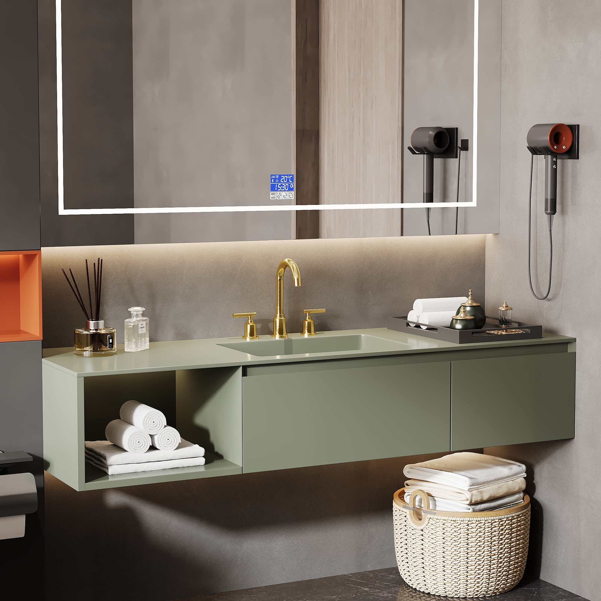 8" Widespread Bathroom Faucet - Brushed Nickel, Includes Pop-up Drain, gold