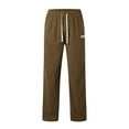 thumbnail image 3 of AWZXDE Men's Solid Color Corduroy Wide Leg Casual Pants with Drawstring, Elevated Sporty Trousers Minimalist Style Coffee,XXXL, 3 of 7