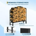 thumbnail image 3 of OUYAWEI Outdoor Firewood Rack with Waterproof Zipper Cover 4FT Powder-Coated Fully Covered 600Lb Capacity Black, 3 of 9
