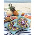 thumbnail image 3 of Pack of 2 Outdoor Pillow Covers, Trippy Mandala Geometric Waterproof Square Throw Pillowcase Cushion Decorative Pillow Covers for Couch Patio Tent, 20x20 in, 3 of 6