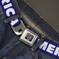 thumbnail image 2 of Buckle-Down Belt, Seatbelt Buckle Belt, Merica USA Silhouette Blue White Us Flag, 34 to 52 Inches, 2 of 9